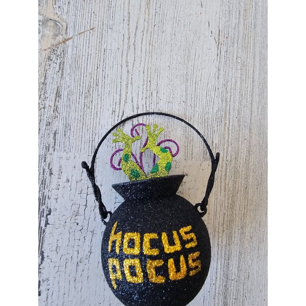 Pier 1 Hocus pocus glitter cauldron‎ ornament frog rare sparkle witch